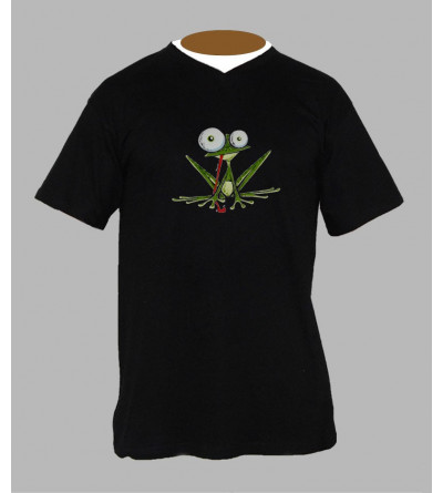Tee shirt breton grenouille homme Col V