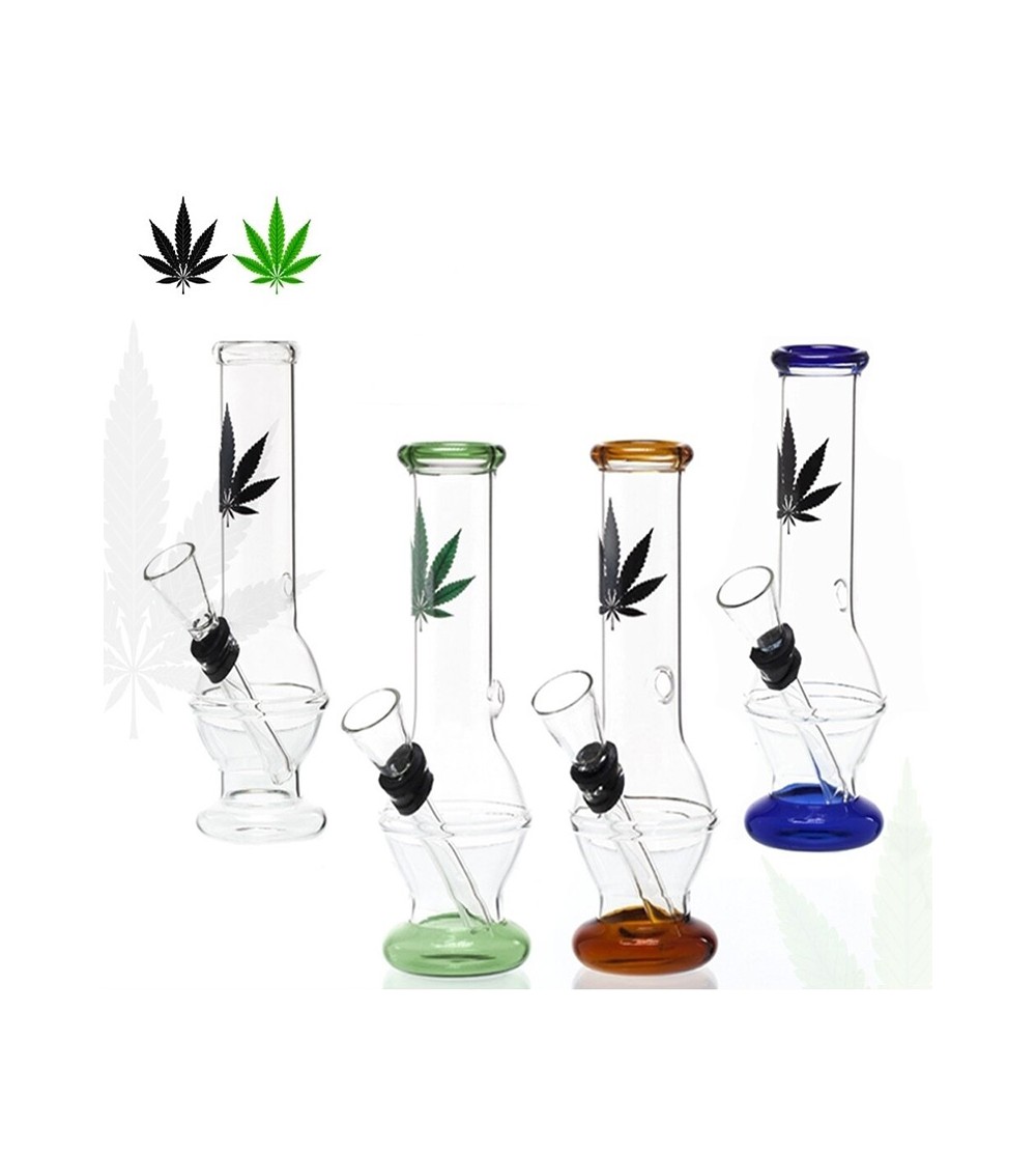 Bang cannabis - bang verre avec feuille de cannabis - acheter pas